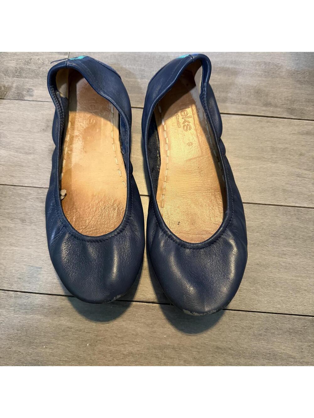 Tieks Navy Blue Leather Ballerina Flats Size 9 - Picture 3 of 6